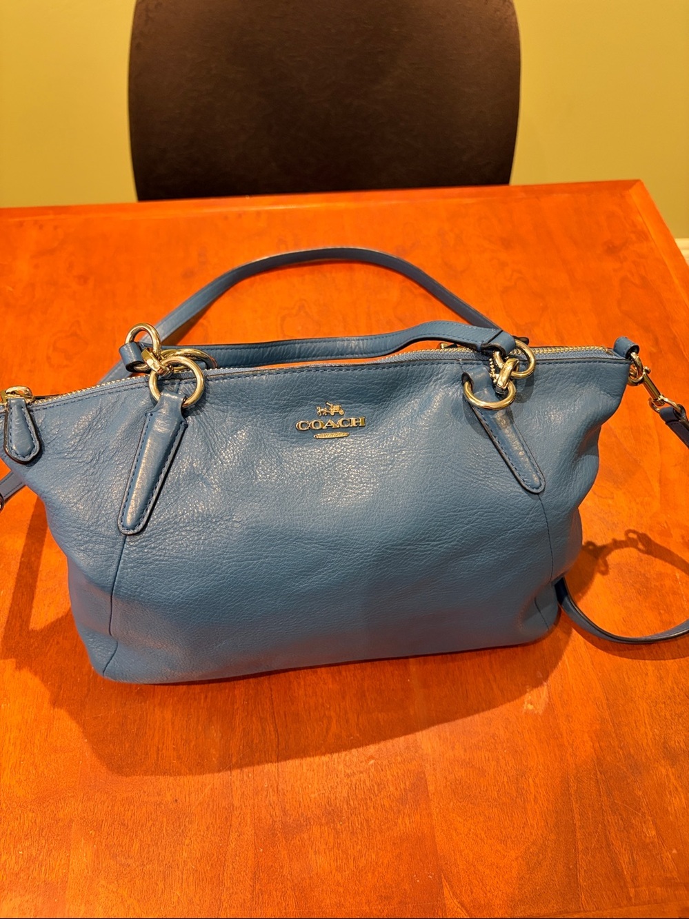 Coach Leather Satchel in Blue